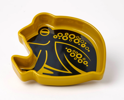 Hornsea Pottery x Magpie Chartreuse Frog trinket dish