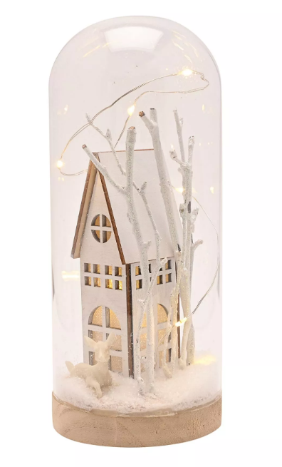 White Cloche LED Decoration